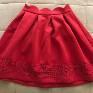 🔴PRICE DROP🔴 Red scalloped skirt